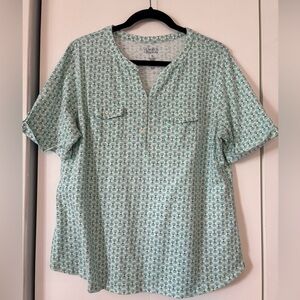 Croft & Barrow Women's V-Neck Henley Top Size XL